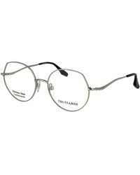 Trussardi - Silver Stainless Steel Glasses (frames) - Lyst
