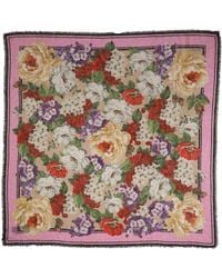 Dolce & Gabbana - Multicolor Floral Cashmere Foulard Scarf - Lyst
