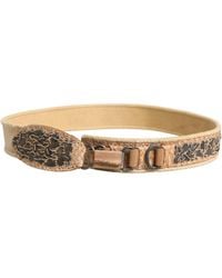 Ermanno Scervino - Beige Canvas Embellished Metal Buckle Belt - Lyst
