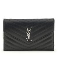 Saint Laurent - Black Calf Leather Bos Taurus Wallet - Lyst