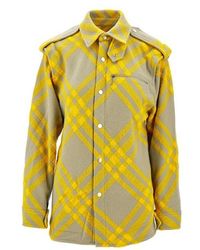 Burberry - Checked Wool-Blend Shirt Jacket - Lyst