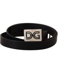 Dolce & Gabbana - Elegant Leather Belt With Buckle - Lyst