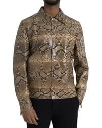 Dolce & Gabbana - Exotic Leather Biker Blouson Jacket - Lyst