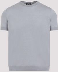 Giorgio Armani - Gray Silk Short Sleeves Sweater - Lyst