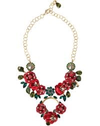 Dolce & Gabbana - Brass Link Chain Rosepetal Crystal Pendant Necklace - Lyst