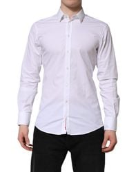 Dolce & Gabbana - Shirt In Stretch Cotton Poplin - Lyst