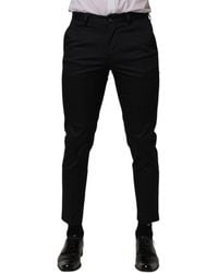Dolce & Gabbana - Dark Cotton Skinny Dress Trouser Pants Elastane - Lyst