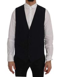 Dolce & Gabbana - Dolce Gabbana Black Staff Cotton Striped Vest - Lyst