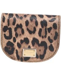 Dolce & Gabbana - Leopard Print Calf Leather Small Coin Purse Wallet - Lyst