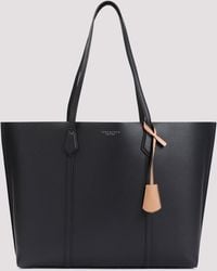 Tory Burch - Black Perry Triple Grained Leather Tote Bag - Lyst