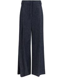 Brunello Cucinelli - Blue Cotton Casual Pants - Lyst