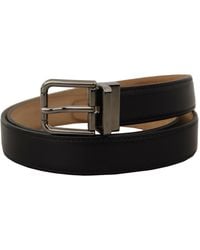 Dolce & Gabbana - Sleek Leather Belt With Metal Buckle - Lyst