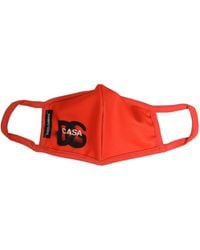 Dolce & Gabbana - Red Polyester Dg Casa Logo Elastic Ear Strap Face Mask - Lyst