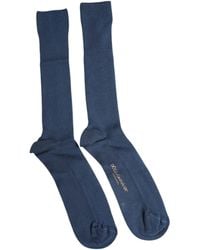 Dolce & Gabbana - Blue Cotton Dg Logo Over The Calf Socks - Lyst