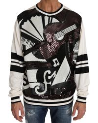 Dolce & Gabbana - Jazz Sequined Guitar Pullover Top Sweater - Lyst