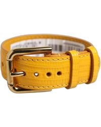 Dolce & Gabbana - Textured Leather Buckle Belt Strap Bracelet Calf - Lyst
