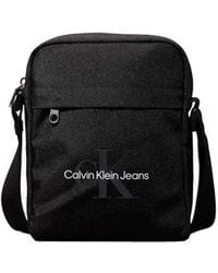 Calvin Klein - Black Recycled Polyester Messenger Bag - Lyst