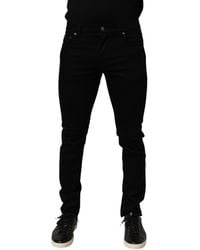 Dolce & Gabbana - Black Cotton Stretch Slim Fit Men Denim Jeans - Lyst