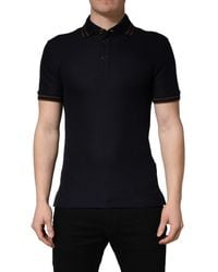 Dolce & Gabbana - Dark Silk Short Sleeve Polo T-Shirt - Lyst