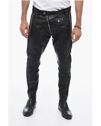 DSquared² - Leather Biker Pants With Zipped Detailing - Lyst