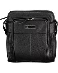 La Martina - Sleek Black Shoulder Bag With Contrast Details - Lyst