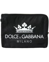 Dolce & Gabbana - Elegant Nylon Clutch With Crown Print - Lyst