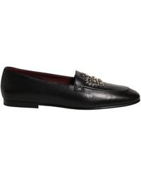 Dolce & Gabbana - Black Leather Crown Embellished Loafers Shoes - Lyst