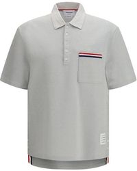 Thom Browne - Gray Cotton Polo Shirt - Lyst