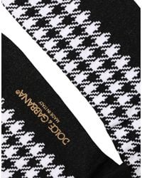 Dolce & Gabbana - Black White Houndstooth Mid Calf Accessory Socks - Lyst
