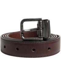 Dolce & Gabbana - Classic Calf Leather Metal Buckle Belt - Lyst