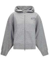 Ganni - Gray Cotton Sweatshirt - Lyst