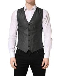 Dolce & Gabbana - Wool Dress Formal Waistcoat Vest Virgin Silk - Lyst
