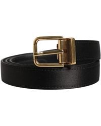 Dolce & Gabbana - Classic Viscose Metal Buckle Belt Calf Leather - Lyst