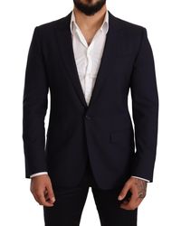 Dolce & Gabbana - Navy Wool Slim Fit Martini Blazer - Lyst