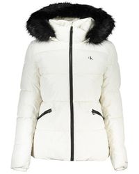 Calvin Klein - Elegant Long-Sleeved Winter Jacket With Fur Hood - Lyst