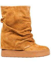Guess - Beige Suede Leather Ankle Boots - Lyst