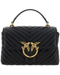 Pinko - Calf Leather Bos Taurus Handbag - Lyst