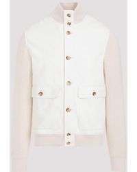 Brunello Cucinelli - Panama White Nappa Leather Jacket - Lyst