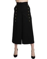 Dolce & Gabbana - Wide Wool Leg Cropped Trouser Pant - Lyst