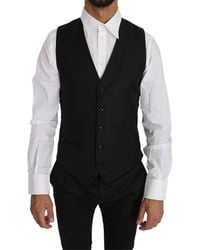 Dolce & Gabbana - Elegant Striped Wool Blend Waistcoat Vest - Lyst
