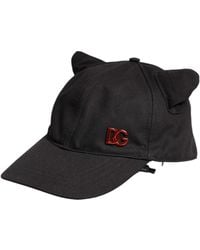 Dolce & Gabbana - Cotton Logo Patch 6 Panels Baseball Cap Hat - Lyst