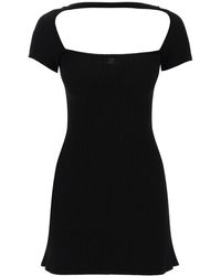 Courreges - "Hyperbole Mini Ribbed Jersey Dress With - Lyst