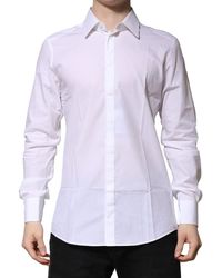 Dolce & Gabbana - White Gold Cotton Long Sleeves Men Formal Shirt - Lyst