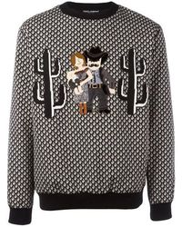 Dolce & Gabbana - Black Polyester Sweater - Lyst