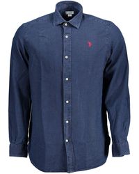 U.S. POLO ASSN. - Blue Cotton Shirt - Lyst