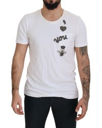Dolce & Gabbana - Cotton Logo Patch Short Sleeve T-shirt - Lyst