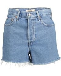 Levi's - Chic Fringed Hem Denim Shorts - Lyst