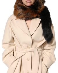 Dolce & Gabbana - Fox Fur Neck Warmer Winter Scarf - Lyst
