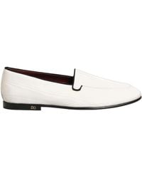 Dolce & Gabbana - White Velvet Slip On Men Flats Loafers Shoes - Lyst