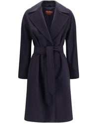 Max Mara - Blue Wool Oves Aries Coat - Lyst